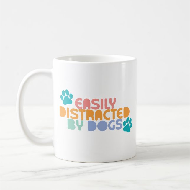 Lätt distrad av hundar kaffemugg (Vänster)