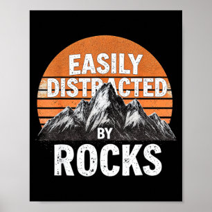 Lätt distrad av stenar vintage solnedgång geologi poster