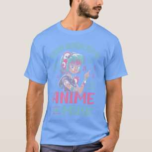 Lätt Distraherad Av Anime Och Musik Anime vintage T Shirt
