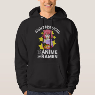 Lätt Distraherad Av Anime Och Ramen Skål Japanska Hoodie