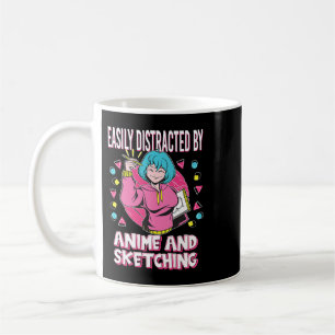 lätt distraherad av animering och skiss kaffemugg