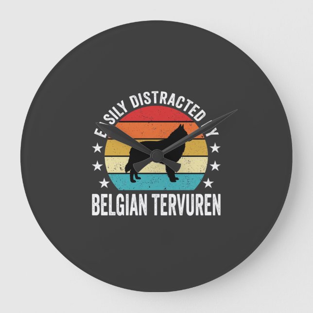 Lätt Distraherad Av Belgisk Tervuren Hund Stor Klocka (Framsida)