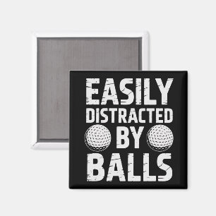 Lätt Distraherad av Bollar Rolig Golfälskare Magnet