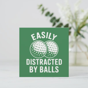 Lätt Distraherad av Bollar Rolig Golfboll Golfare Inbjudningar