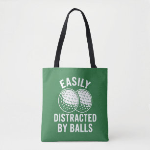 Lätt Distraherad av Bollar Rolig Golfboll Golfare Tygkasse