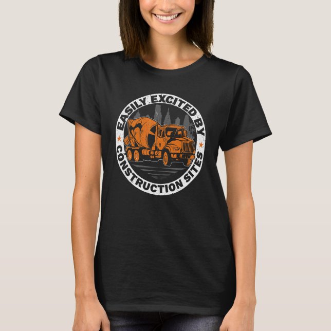 Lätt Distraherad Av Byggnadsplatser Constructi T Shirt (Framsida)