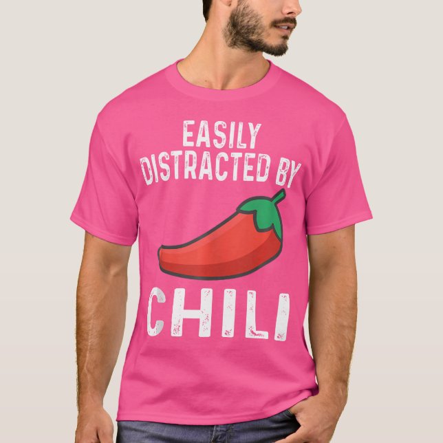 Lätt Distraherad Av Chili Cook Off Chilipeppar F T Shirt (Framsida)