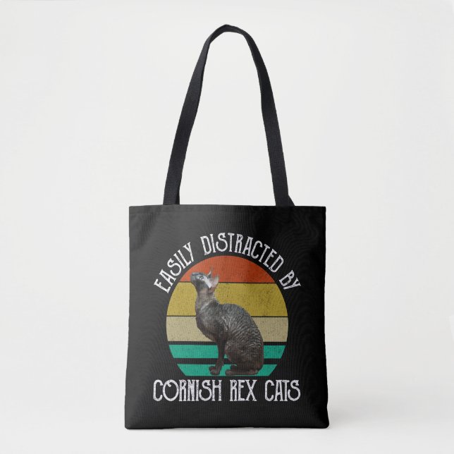 Lätt Distraherad Av Cornish Rex Katter Tygkasse (Framsida)