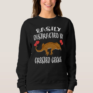 Lätt Distraherad Av Crested Geckos Husdjur Ödla T Shirt