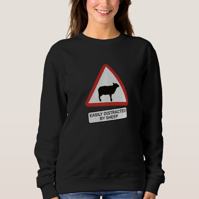 Lätt Distraherad Av Får Fåravelare Bonde Ull T Shirt (Framsida)