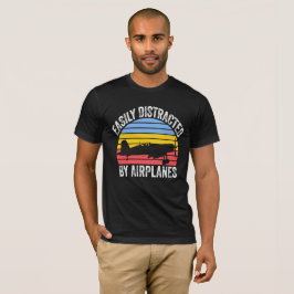 Lätt Distraherad Av Flygplan Rolig Flygplansrelate T Shirt