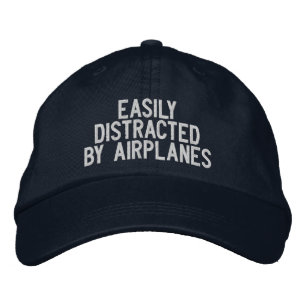 Lätt Distraherad av Flygplan Rolig Pilot Broderad Keps