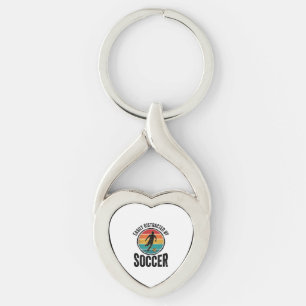 Lätt Distraherad Av Fotboll Vintage Shirt Design ( Twisted Heart Silverfärgad Nyckelring
