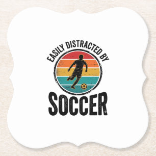 Lätt Distraherad Av Fotboll Vintage Shirt Design ( Underlägg Papper