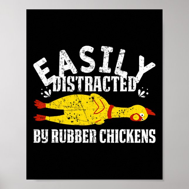 Lätt Distraherad Av Gummikycklingar Roligt Nyhet Poster (Framsidan)