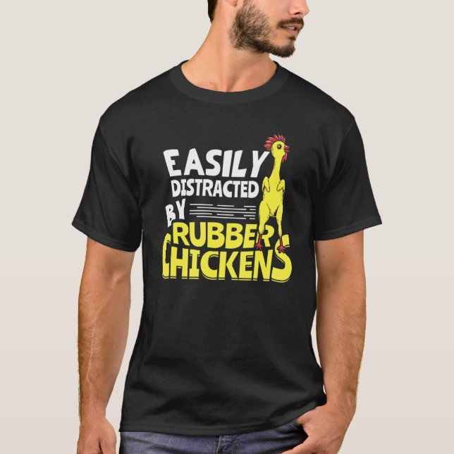 Lätt Distraherad Av Gummikycklingar T Shirt (Framsida)