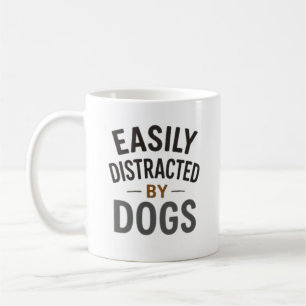 Lätt Distraherad Av Hundar Fet Typografi Design Kaffemugg