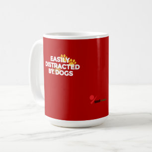 Lätt Distraherad av Hundar Rolig Hoodie för Husdju Kaffemugg
