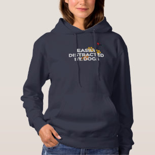 Lätt Distraherad av Hundar Rolig Hoodie för Husdju T Shirt