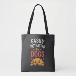 Lätt Distraherad Av Hundar Rolig Hundägare Design Tygkasse