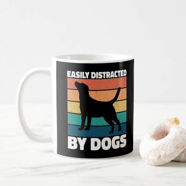 Lätt Distraherad Av Hundar Söt Valp Hundälskare  Kaffemugg (Med munk)
