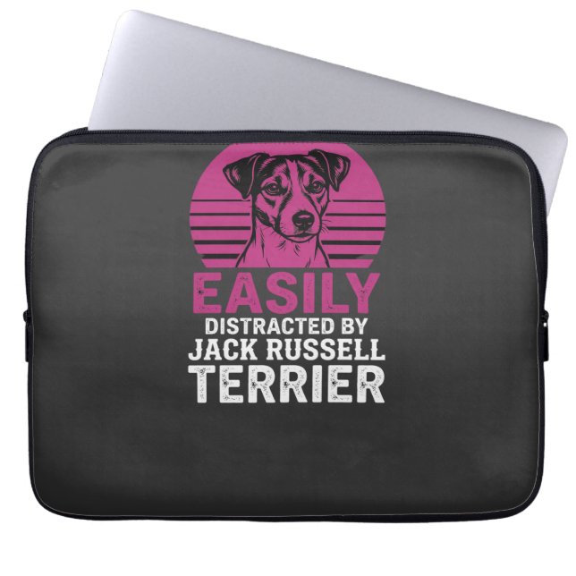 Lätt Distraherad Av Jack Russell Terrier Laptop Fodral (Framsidan)