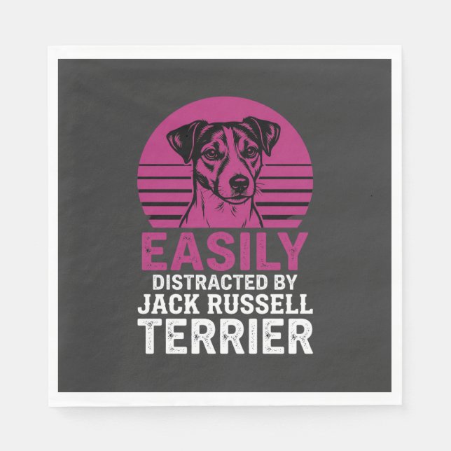 Lätt Distraherad Av Jack Russell Terrier Pappersservett (Framsidan)