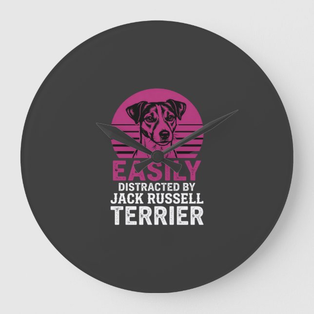 Lätt Distraherad Av Jack Russell Terrier Stor Klocka (Framsida)