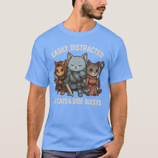 Lätt Distraherad av Katt Side Quests Rollspel  T Shirt