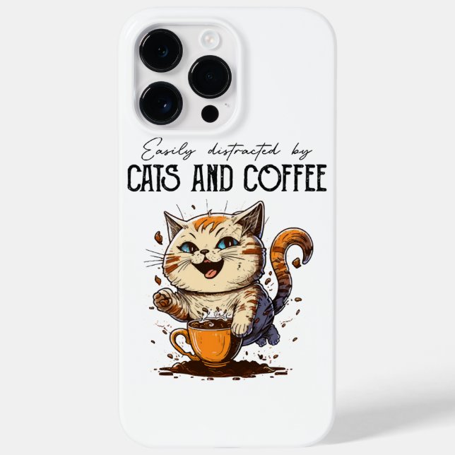 Lätt Distraherad Av Katter Och Kaffe Kattälskare K (Baksida)