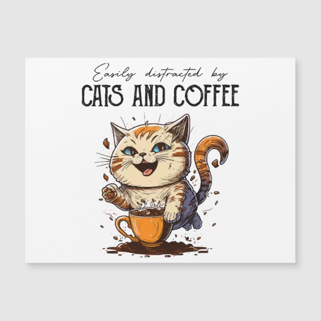 Lätt Distraherad Av Katter Och Kaffe Kattälskare K (Framsida)