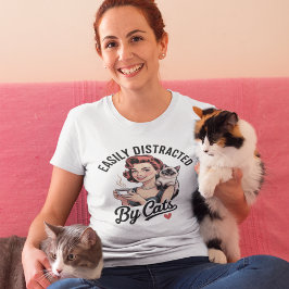 Lätt Distraherad av Katter T Shirt