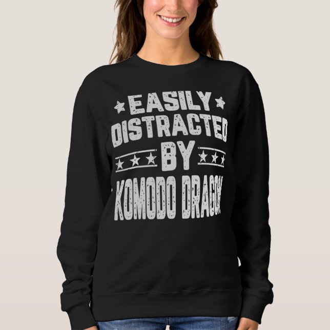 Lätt Distraherad Av Komodo Drakon   Reptiler T Shirt (Framsida)