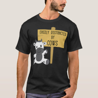 Lätt Distraherad Av Kor Rolig Bondgårdsdjur T Shirt