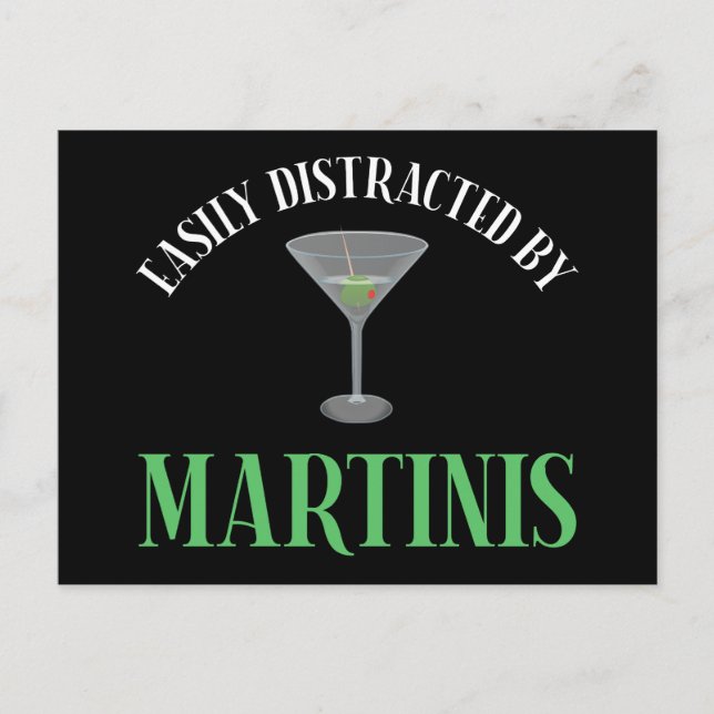 Lätt Distraherad Av Martinis Vykort (Framsida)