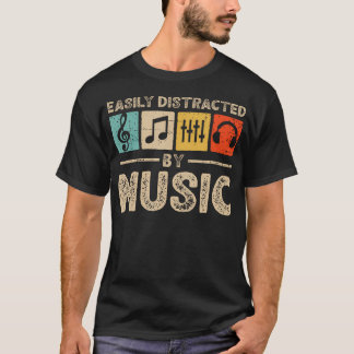 Lätt Distraherad Av Musik Älskare Musiker Edm T Shirt
