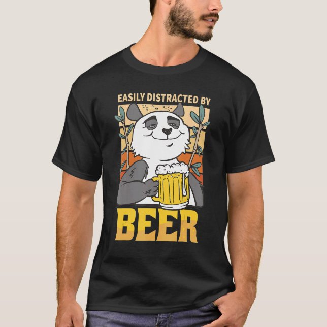 Lätt Distraherad av Öl Panda Män Gifta Bachel T Shirt (Framsida)