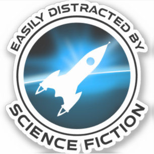 Lätt Distraherad Av Science Fiction Klistermärken