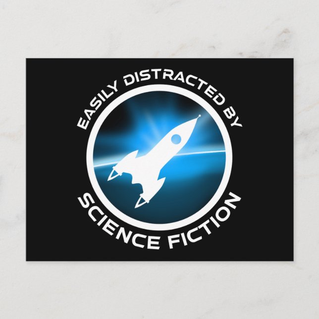Lätt Distraherad Av Science Fiction Vykort (Framsida)
