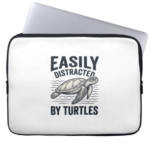 Lätt Distraherad Av Sköldpaddor Vintage T-Shirt De Laptop Fodral