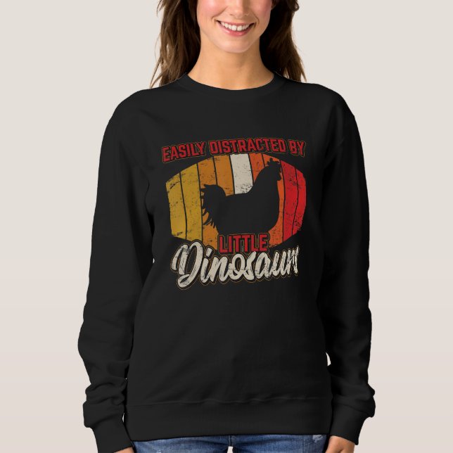 Lätt Distraherad Av Små Dinosaurier   Kyckling   T Shirt (Framsida)