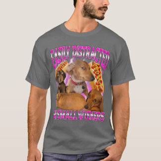 Lätt Distraherad av Små Wienerkorvar Roligt Stötan T Shirt