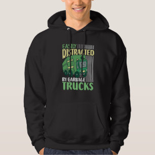 Lätt Distraherad av Soptrucks Sophämtare Hoodie