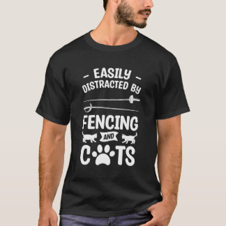 lätt distraherad av staket och katttefencer t shirt