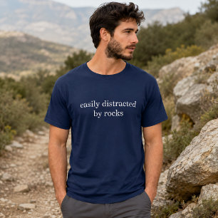 Lätt Distraherad Av Stenar Rolig Rockhound Geologi T Shirt