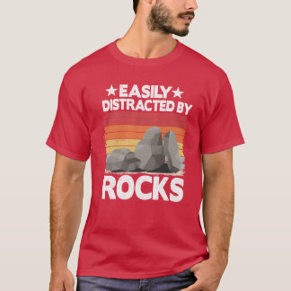 Lätt Distraherad Av Stenkollektor Mineral Retro T Shirt