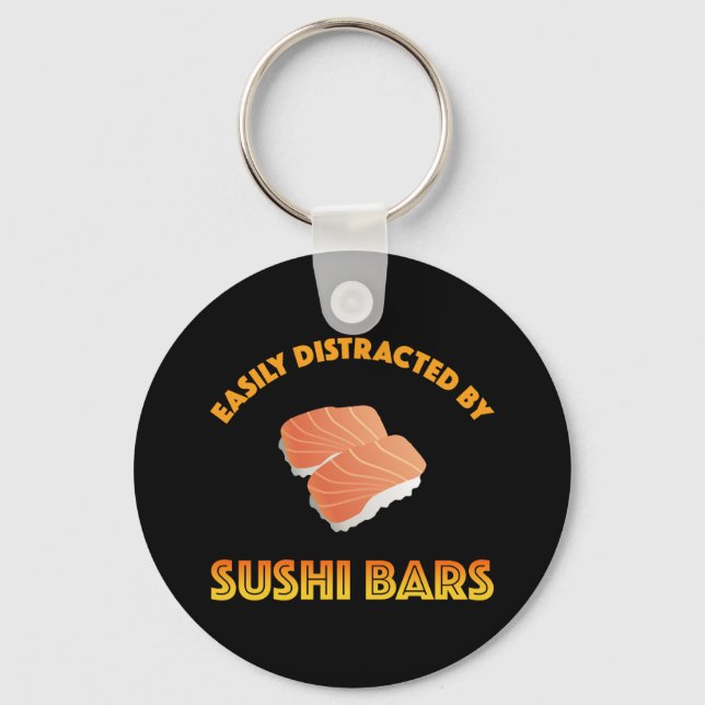 Lätt Distraherad Av Sushibarer Nyckelring (Framsida)