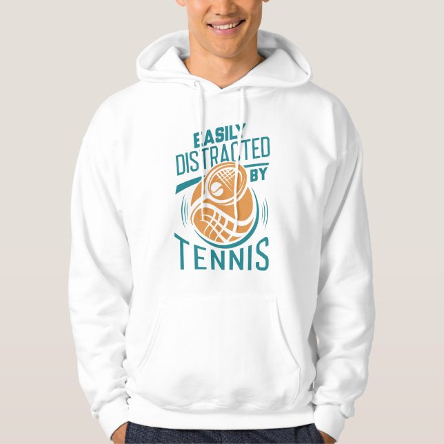 Lätt Distraherad Av Tennis Hoodie (Framsida)
