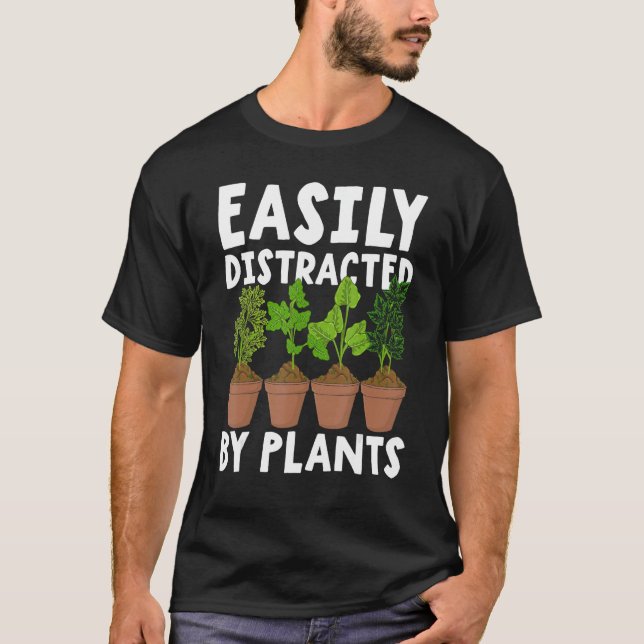 Lätt Distraherad Av Växter Roligt Present För Träd T Shirt (Framsida)