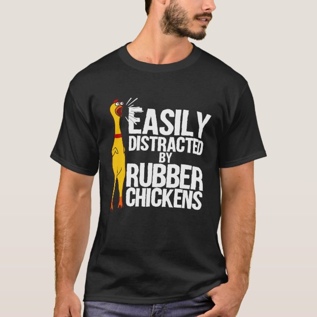 Lätt Distraherad Gummikyckling Cool Fågel T Shirt (Framsida)